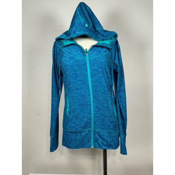 Prana Ember Zip Top Hooded Dragonfly Blue Women's Size Medium M - Picture 1 of 8